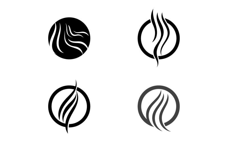 Hair line wave design logo and symbol vector v60 Logo Template