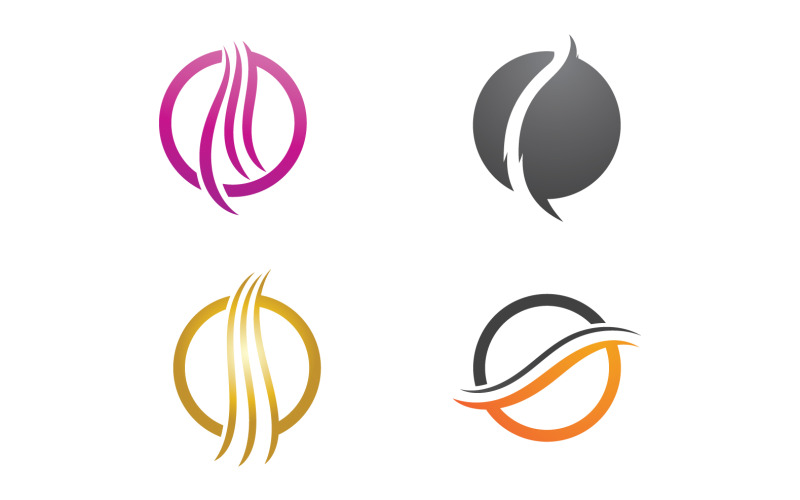 Hair line wave design logo and symbol vector v61 Logo Template