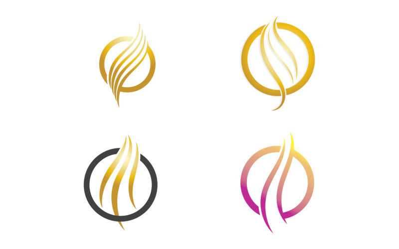 Hair line wave design logo and symbol vector v62 Logo Template