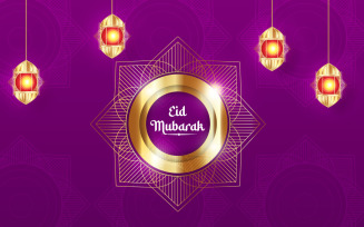 Crescent Blue Moons Realistic Eid Mubarak