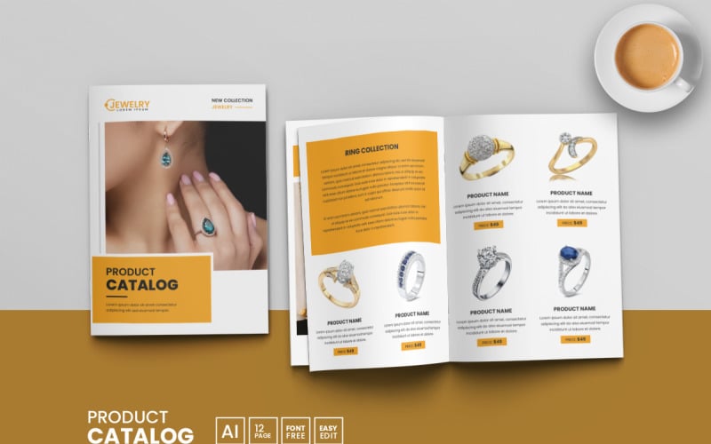 Product catalogue Template or Jewelry catalogue layout design Magazine Template