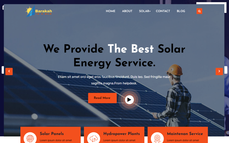 Baraka - Ecology & Solar Energy WordPress Theme