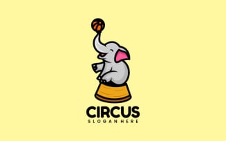 Circus Elephant Cartoon Logo