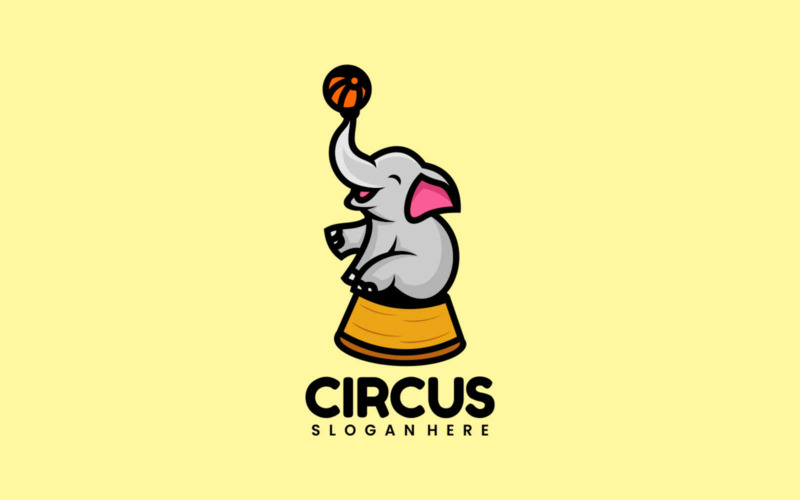 Circus Elephant Cartoon Logo Logo Template