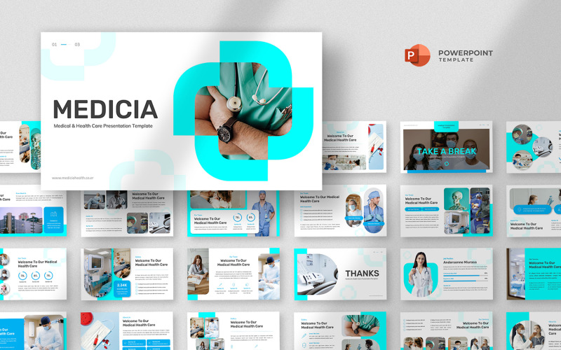 Medicia - Medical and Healthcare Powerpoint Template PowerPoint Template