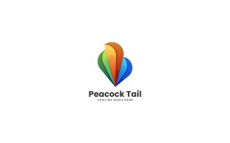 Peacock Tail Gradient Colorful Logo