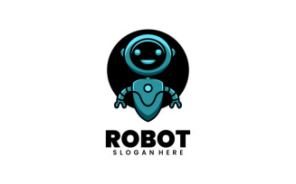 Robot Simple Mascot Logo Style