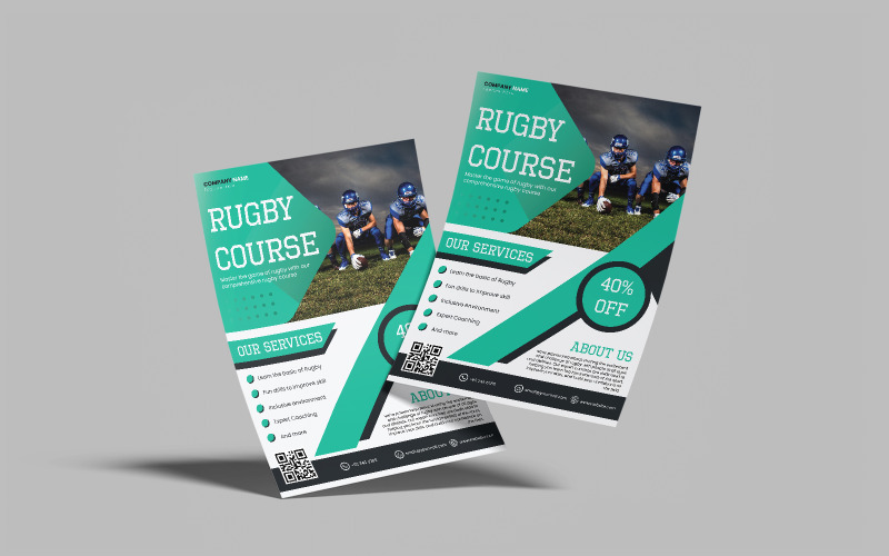 Rugby Course Flyer Template Corporate Identity