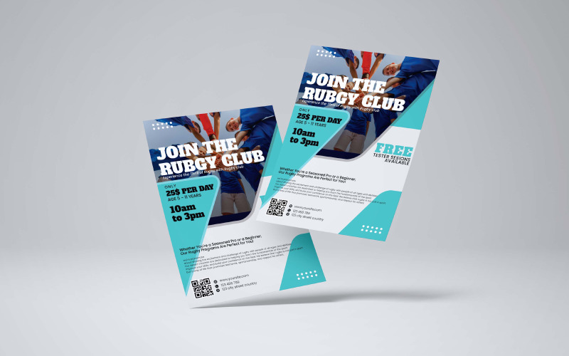 Rugby Game Flyer Template 3 Corporate Identity