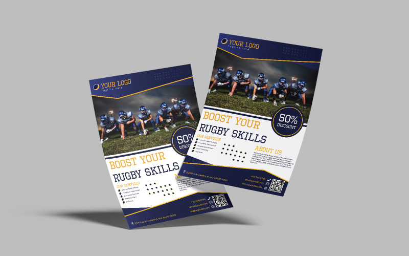 Rugby Game Flyer Template Corporate Identity