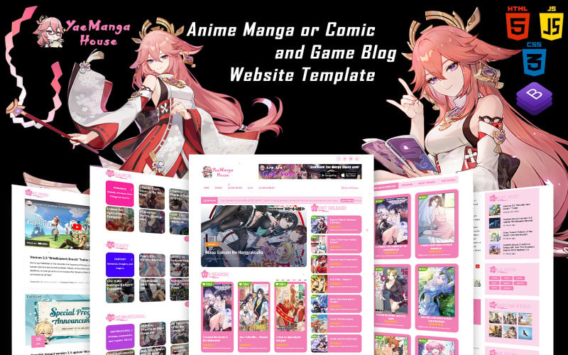 Yae Manga House - Anime Manga or Comic and Game Blog Website Template