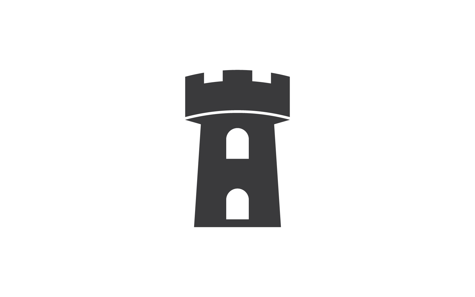 Czarny zamek ilustracja logo wektor szablon