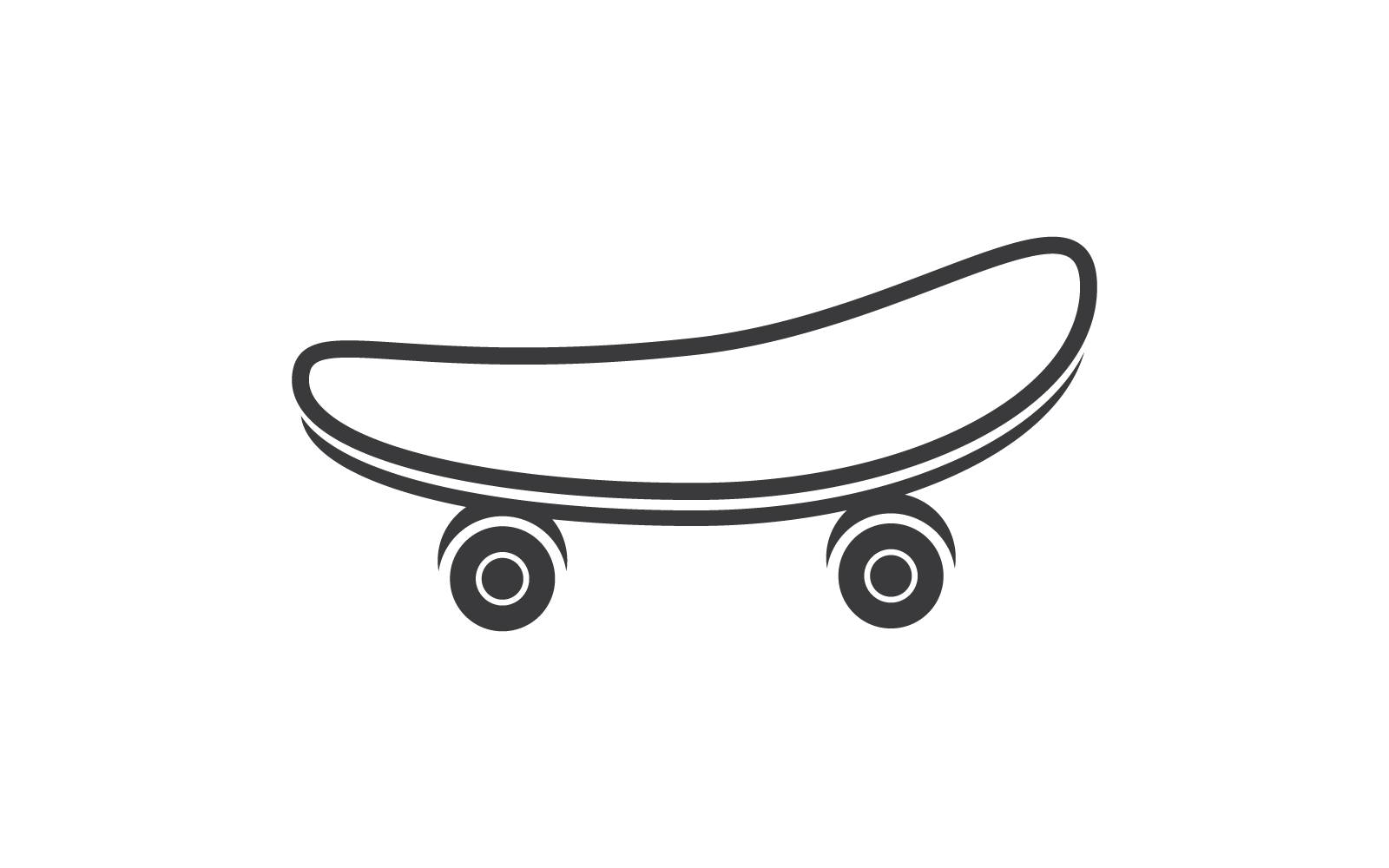 Ikona ikony skateboardu vektor je logo a ikona pro zábavu sportovních bruslařů