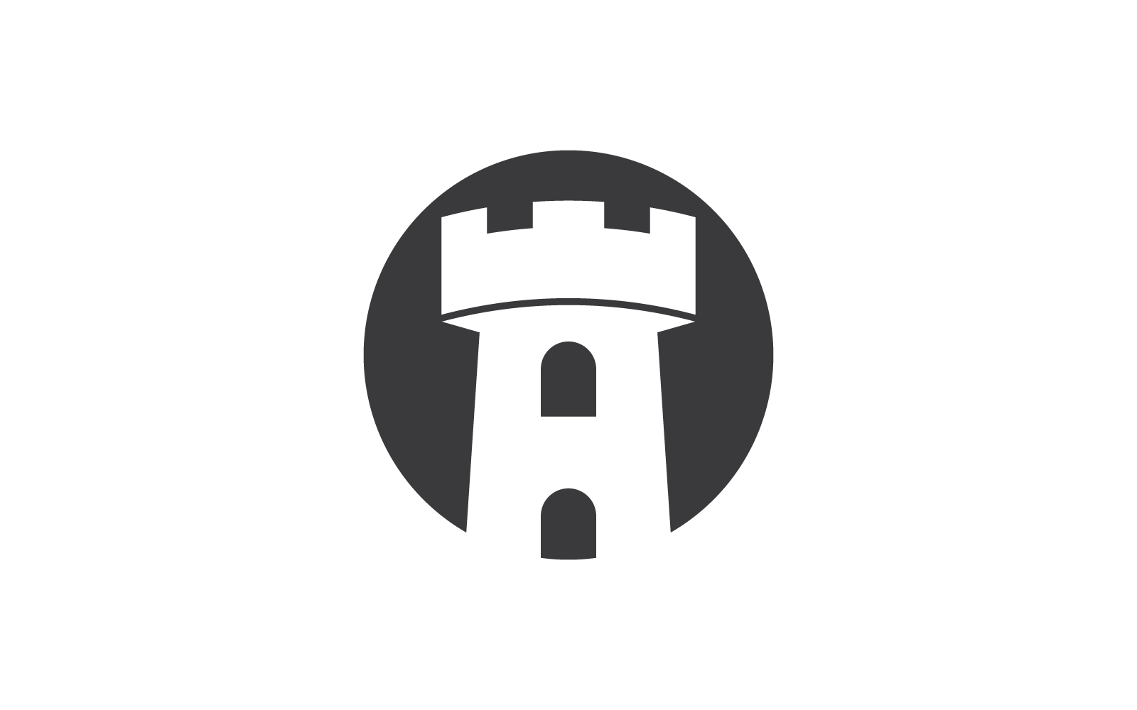 Modelo de vetor de logotipo de ilustração de castelo Modelo de design plano