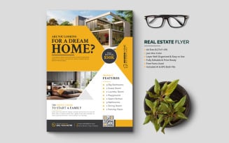 Real Estate Flyer, Abstract Real Estate Flyer Booklet Pamphlet or Realtor Flyer Template Design