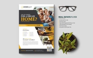 Real Estate Flyer, Modern Real Estate Flyer Pamphlet Booklet Leaflet Clean Design
