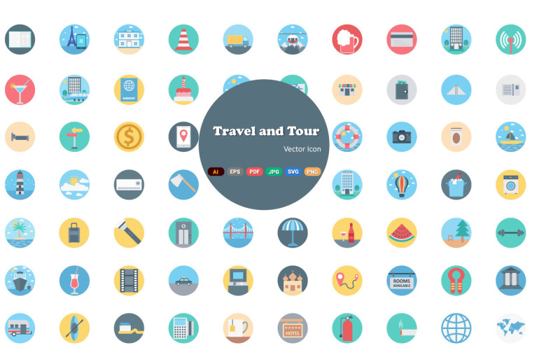Travel and Tour| AI | EPS | SVG Icon Set