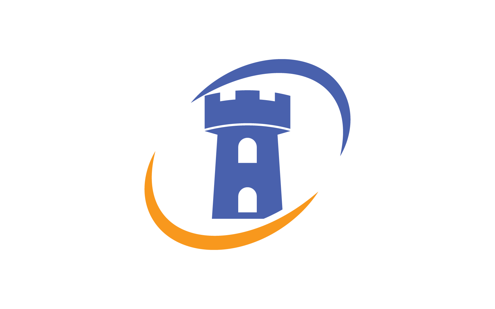 Flache Designschablone des Schlosslogoikonen-Illustrationsvektors