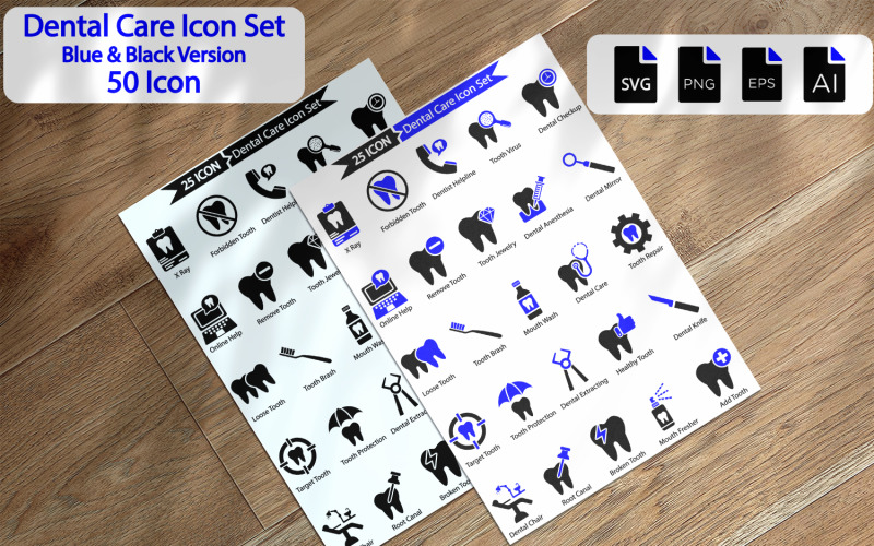50 Premium Dental Care Icon Pack Icon Set