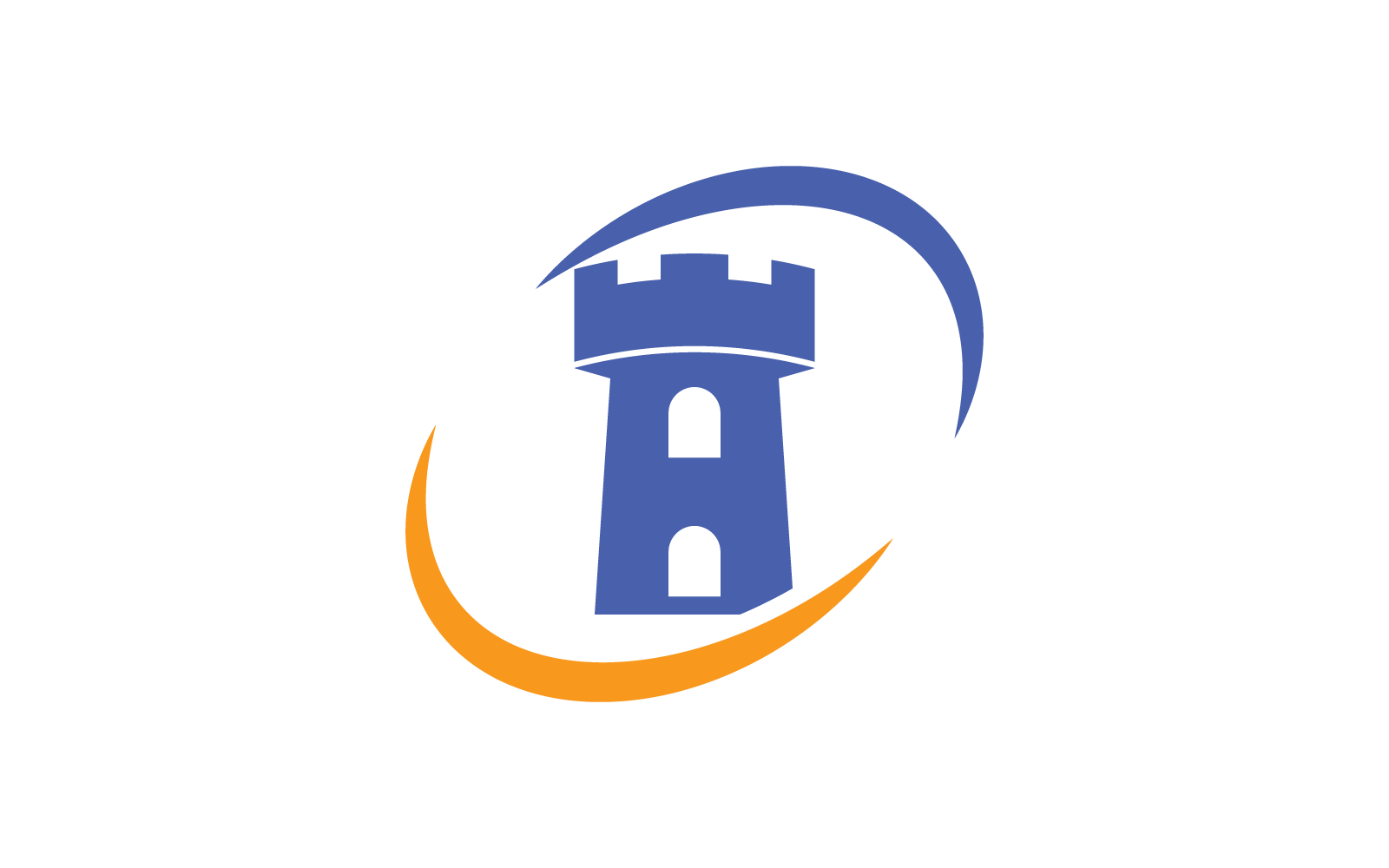 Zamek logo ikona ilustracja wektor Płaska konstrukcja szablonu