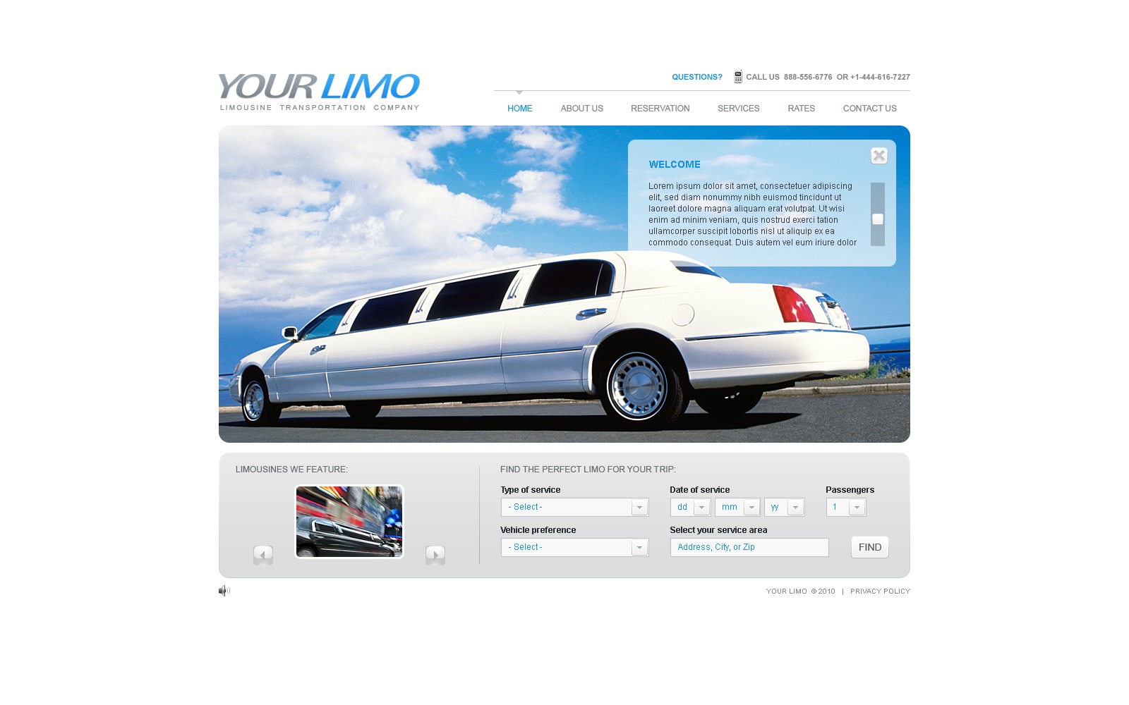 Limousine Services Flash Template #32063