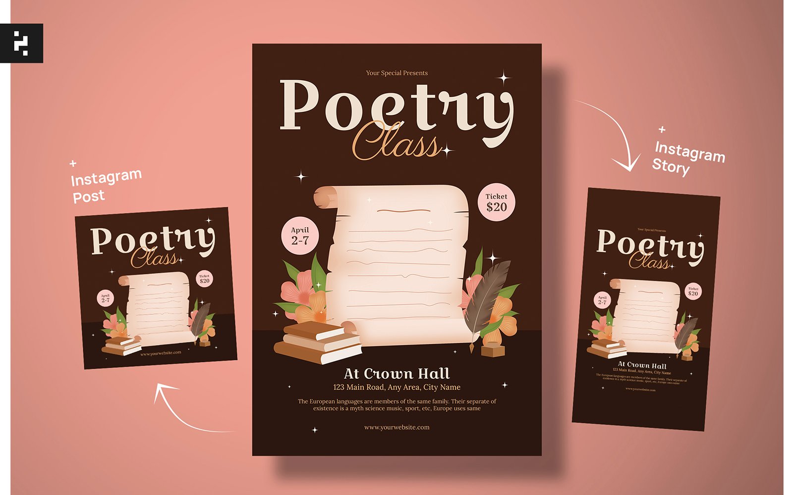 Template #320008 Poem Class Webdesign Template - Logo template Preview