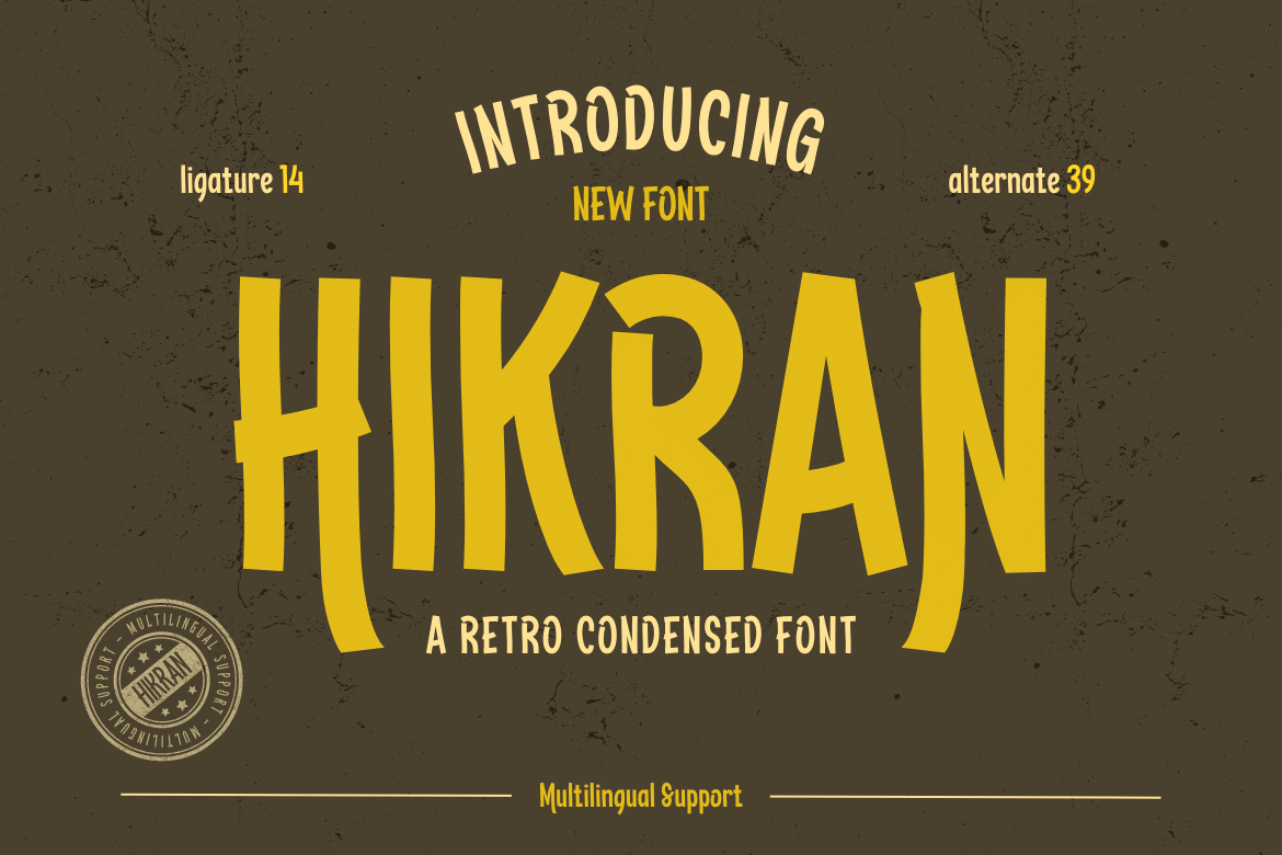 Hikran | Retro Condensed Font
