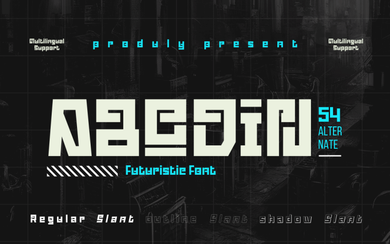 Abodin | Futuristic Style Font