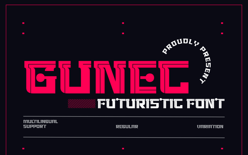 Gunec | Futuristic Modern Font