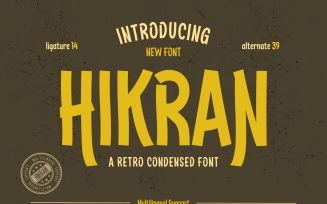 Hikran | Retro Condensed Font