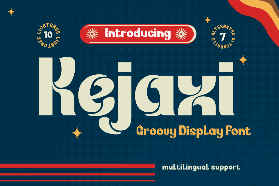 Kejaxi | Groovy Retro Font