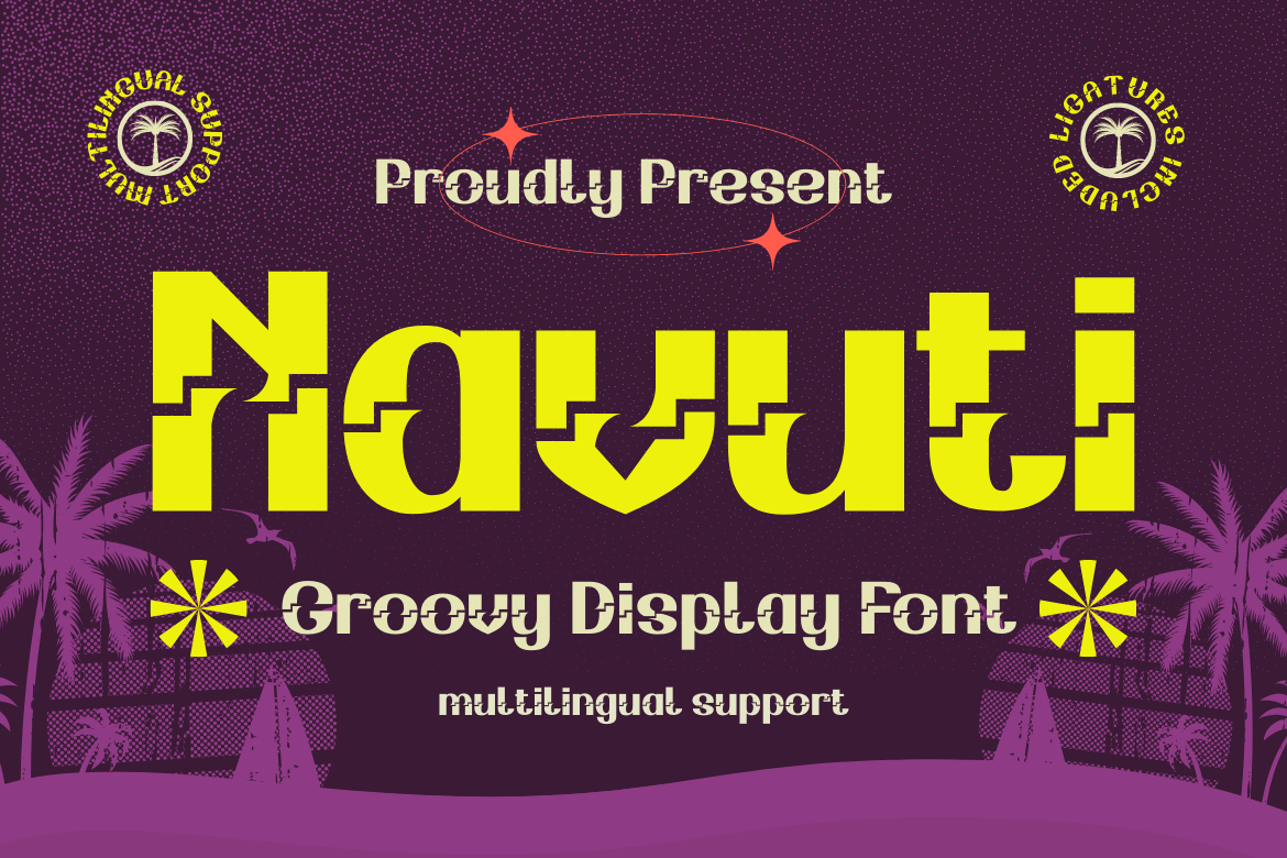 Navuti | Groovy Retro Font