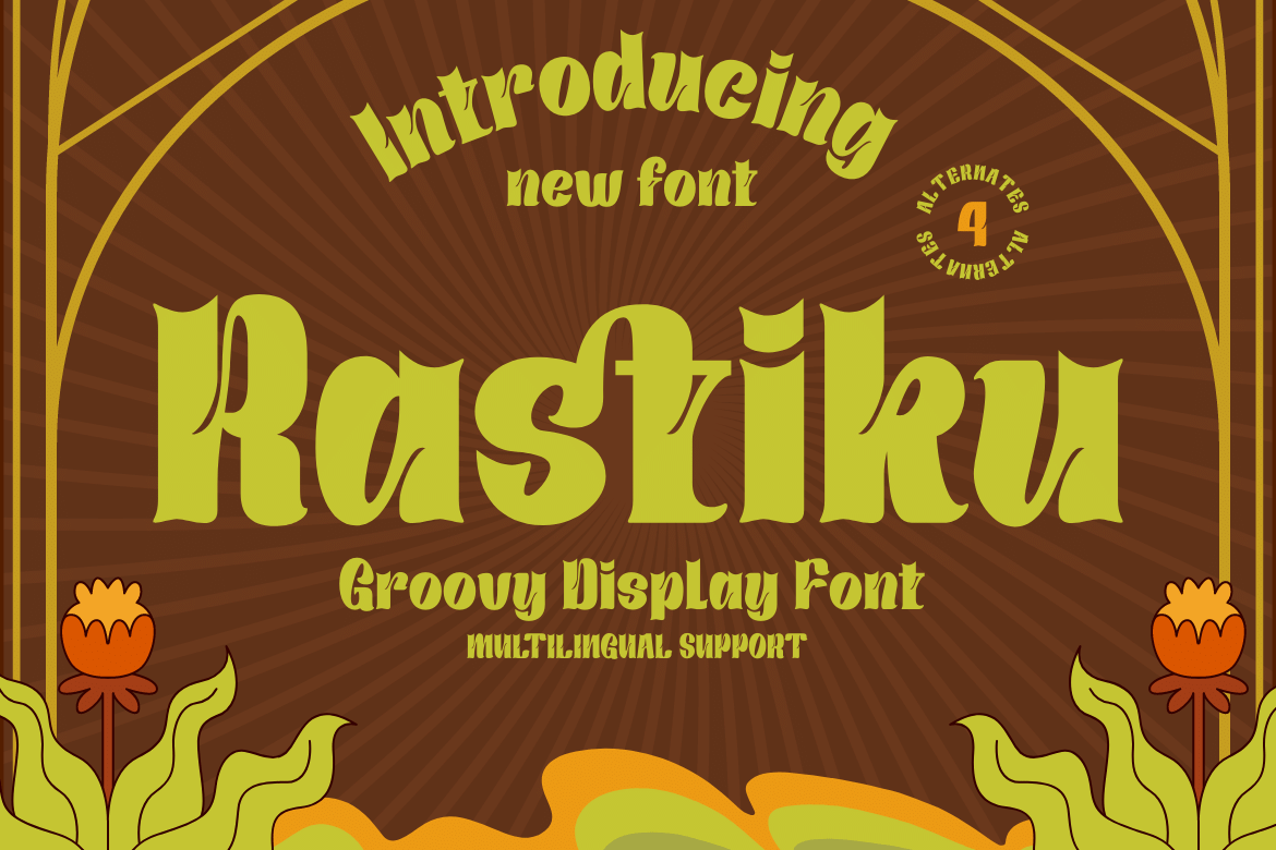 Rastiku | Groovy Retro Font