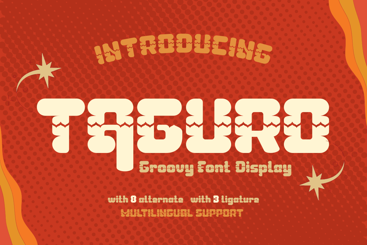 TAGURO | Groovy Retro Font