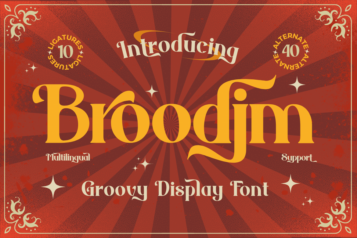 Broodim | Groovy Retro Font