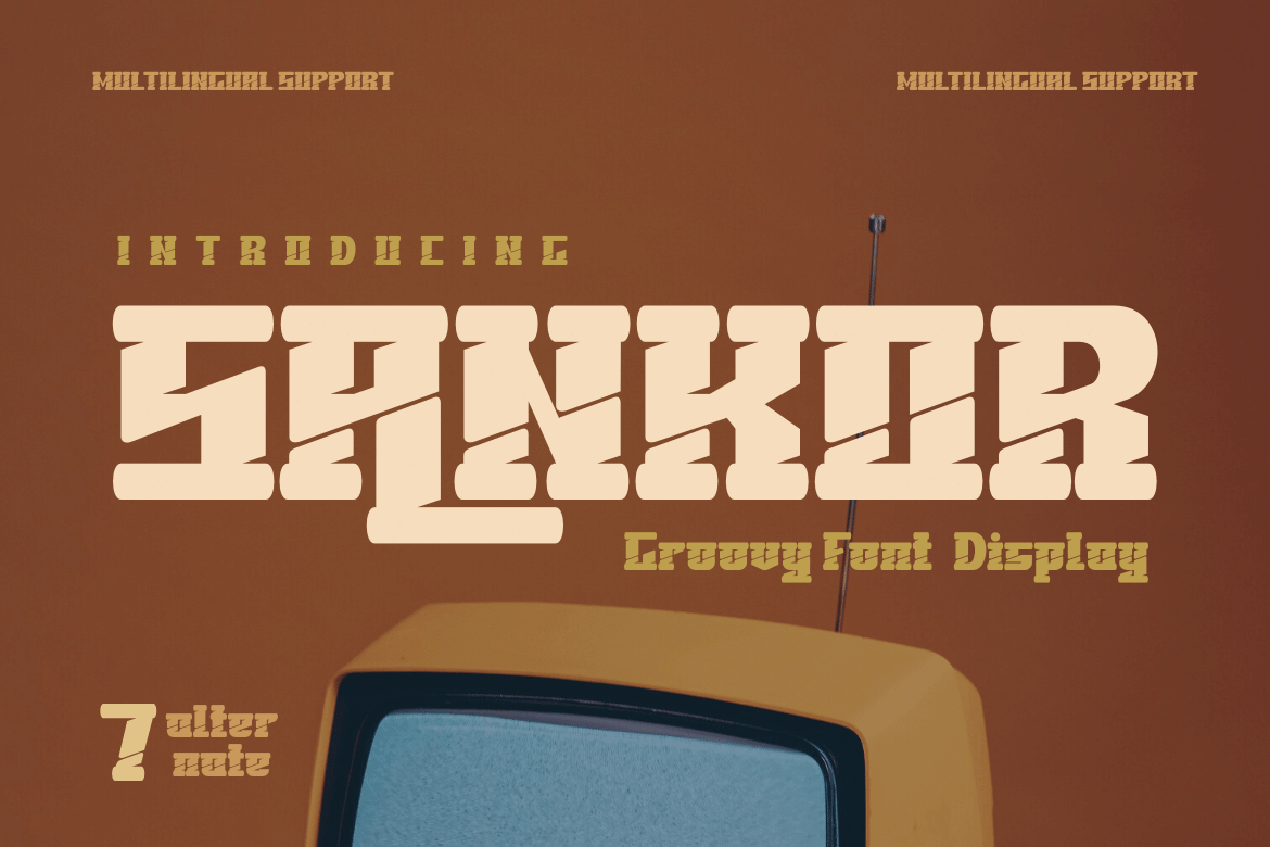 SANKOR | Groovy Retro Font