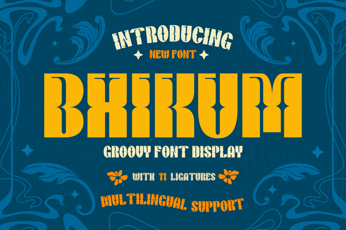 Bhikum | Groovy Retro Font