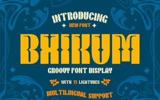 Bhikum | Groovy Retro Font