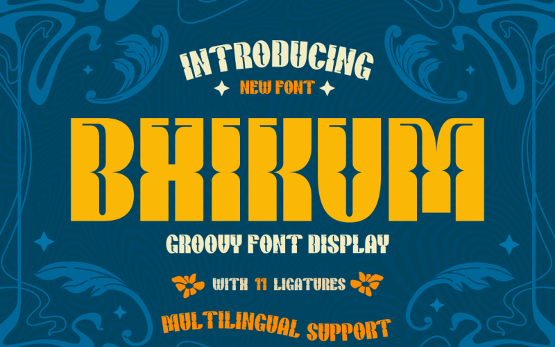 Bhikum | Groovy Retro Font
