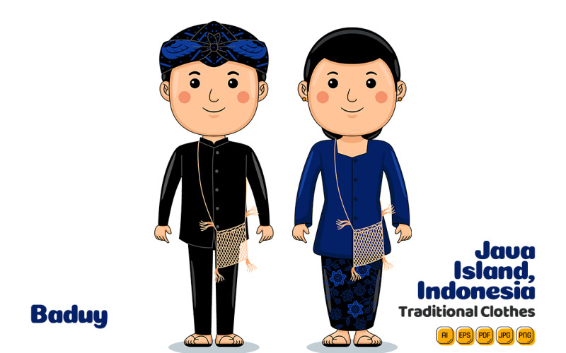 Baduy Indonesia Traditional Cloth Vector Graphic