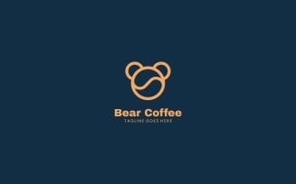 Bear Coffee Line Art Logo