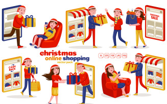 Christmas Online Shopping Vector Pack