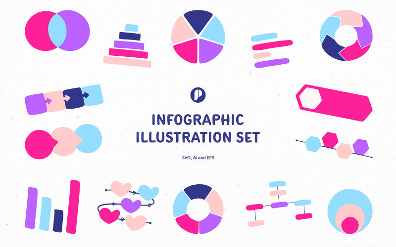 Colorful simple infographic illustration set Illustration