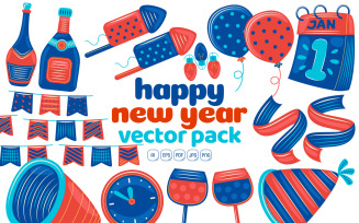 Happy New Year Vector Super Pack #01