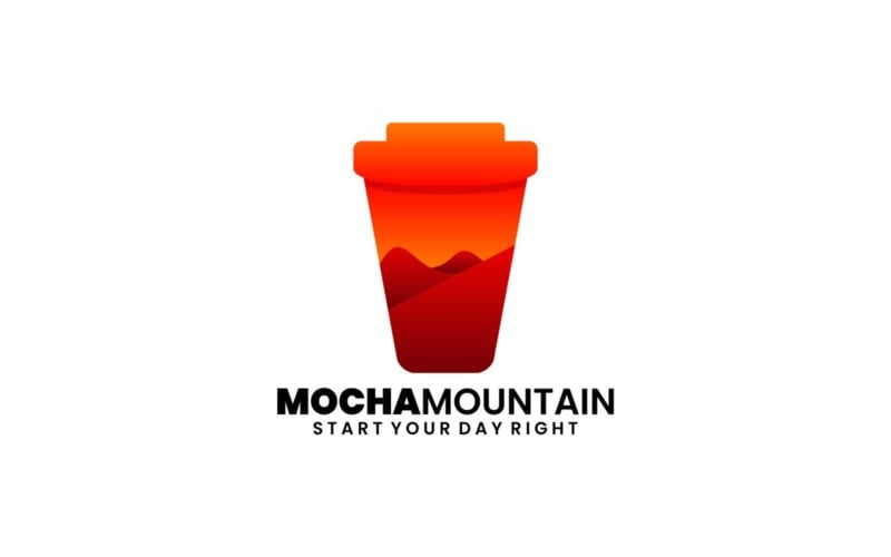 Mocha Mountain Gradient Logo Logo Template