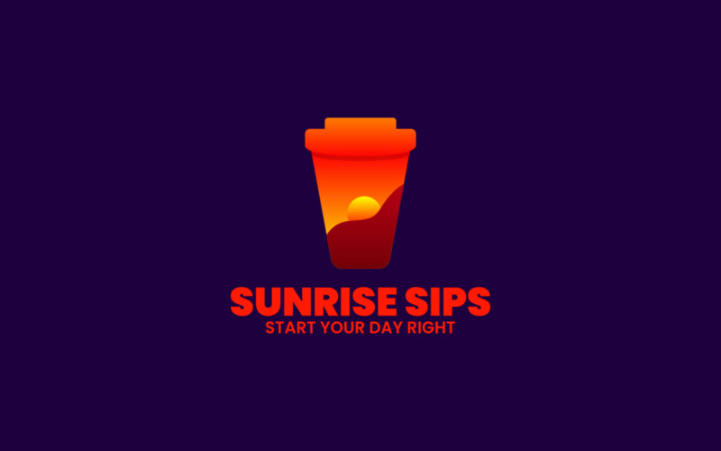 Sunrise Sips Gradient Logo Logo Template