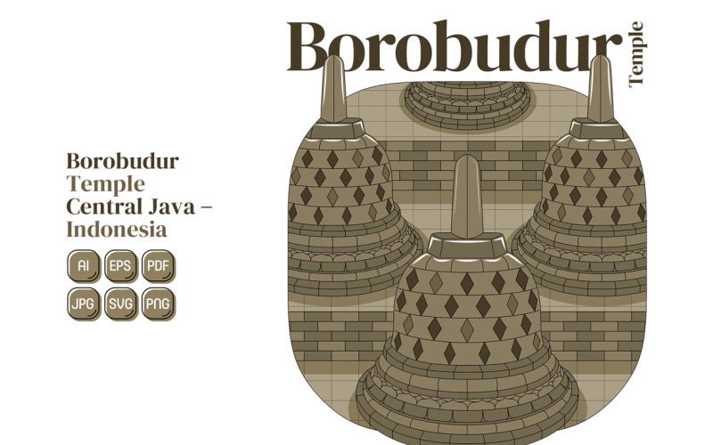 Borobudur Temple Vector Illustration Vector Graphic