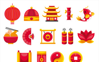 Chinese Graphic Elements (Flat Shadow)
