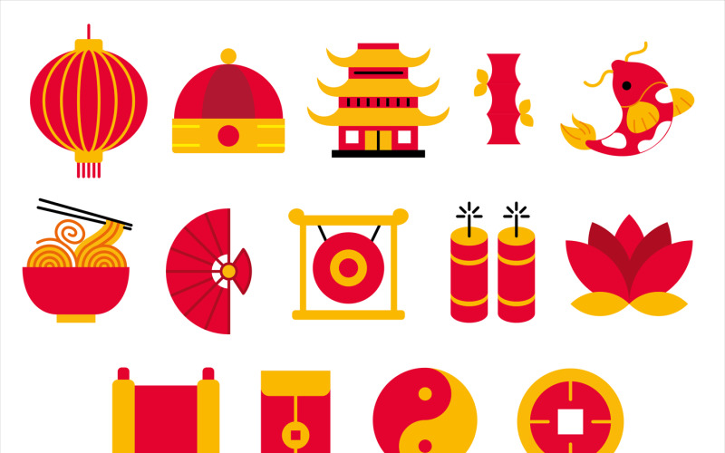 Chinese Graphic Elements (Flat) Vector Graphic