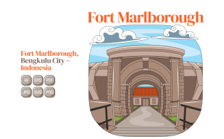 Fort Marlborough Vector Illustration